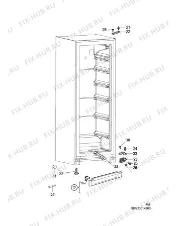 Взрыв-схема холодильника Electrolux SG26511 - Схема узла C10 Cabinet